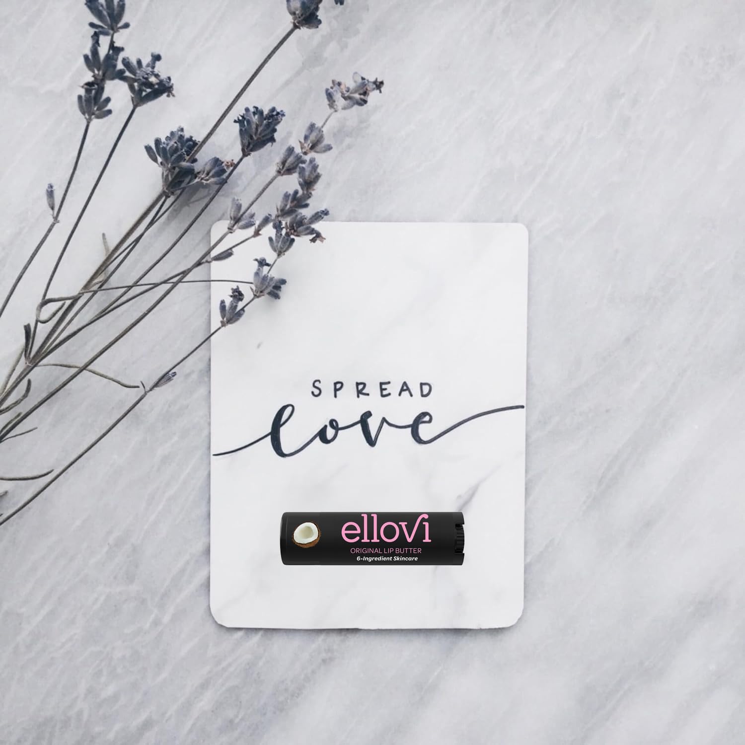 Ellovi Natural Lip Butter Lip Balm - Original - Pure Enough to Eat - Made With Just 6 Vegan Ingredients - 100% Natural & Organic Moisturizing Lip Care for All Day Hydration (Single)